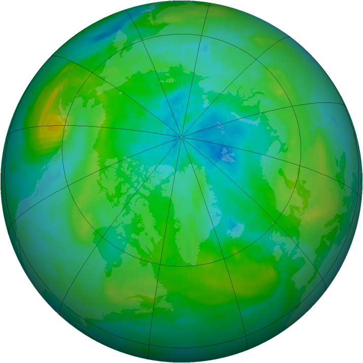 Arctic ozone map for 31 August 1998